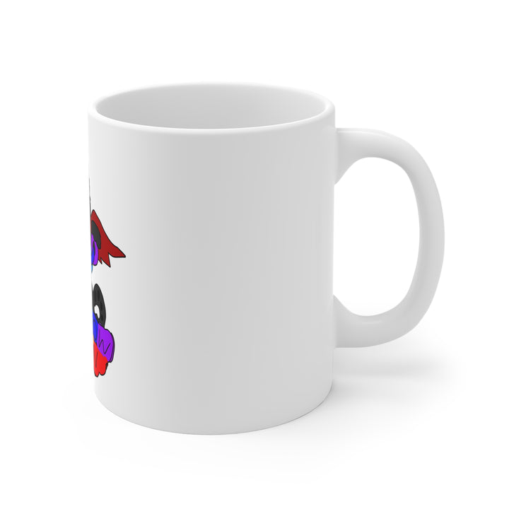 Chi Rainbow Chain Tasse – Schwarzes Dämonen-Kätzchen als Maskottchen, Kaffeebecher 0,33 l
