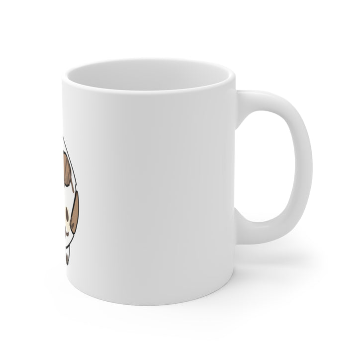 Cream Chibi Cat Tasse – Runde Kawaii-Katze, Kaffeebecher 0,33 l