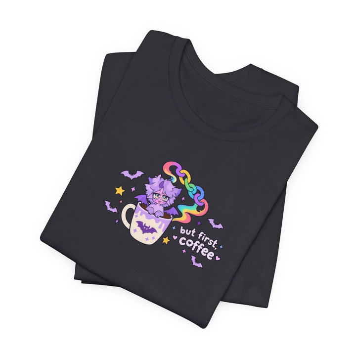 But First, Coffee T-Shirt – Dämonen-Kätzchen in der Kaffeetasse