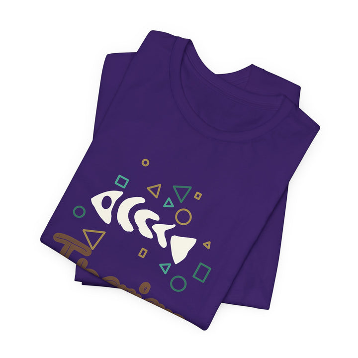 Therian Fish Bone T-Shirt – Geometrisches Fischskelett mit Schriftzug