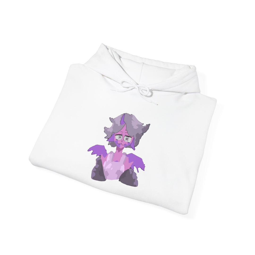 Purple Demon Cat Hoodie — Cute Gothic Anime Bat-Kitten Graphic Hoodie