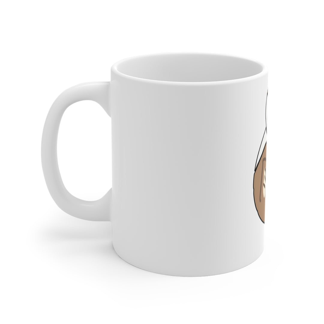 Cream Chibi Cat Tasse – Runde Kawaii-Katze, Kaffeebecher 0,33 l