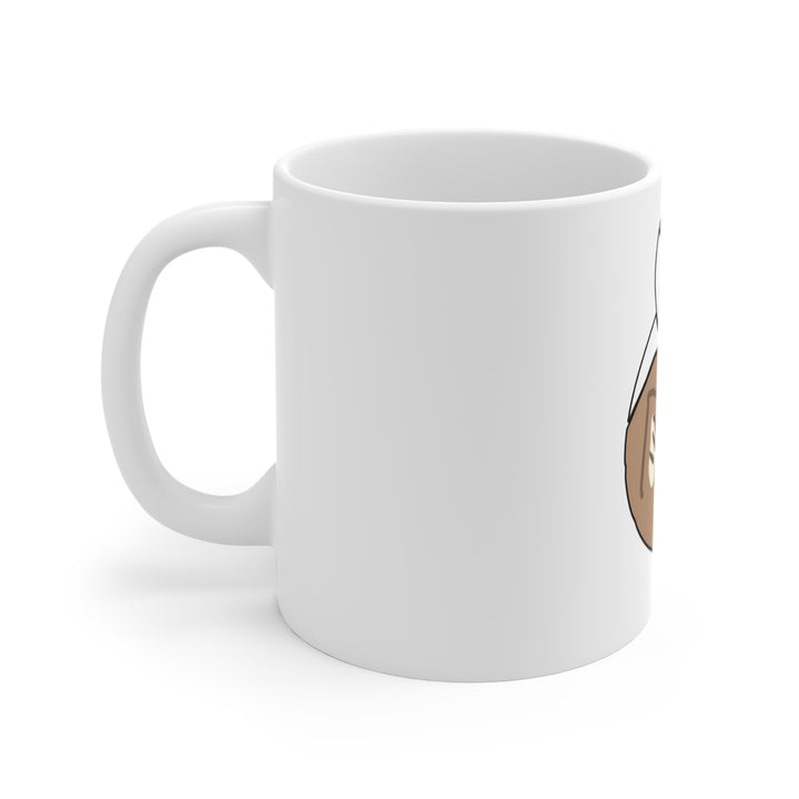 Cream Chibi Cat Tasse – Runde Kawaii-Katze, Kaffeebecher 0,33 l