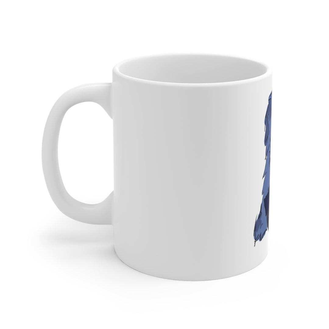 Blue Haze Girl Mug – Hand-Painted Anime Portrait Coffee Mug 11oz