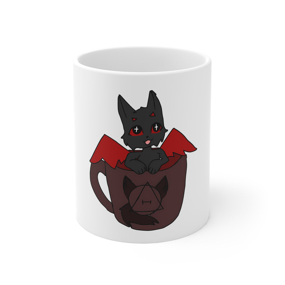 Chi in a Mug Coffee Mug – Cute Bat-Kitten in a Cocoa Cup 11oz