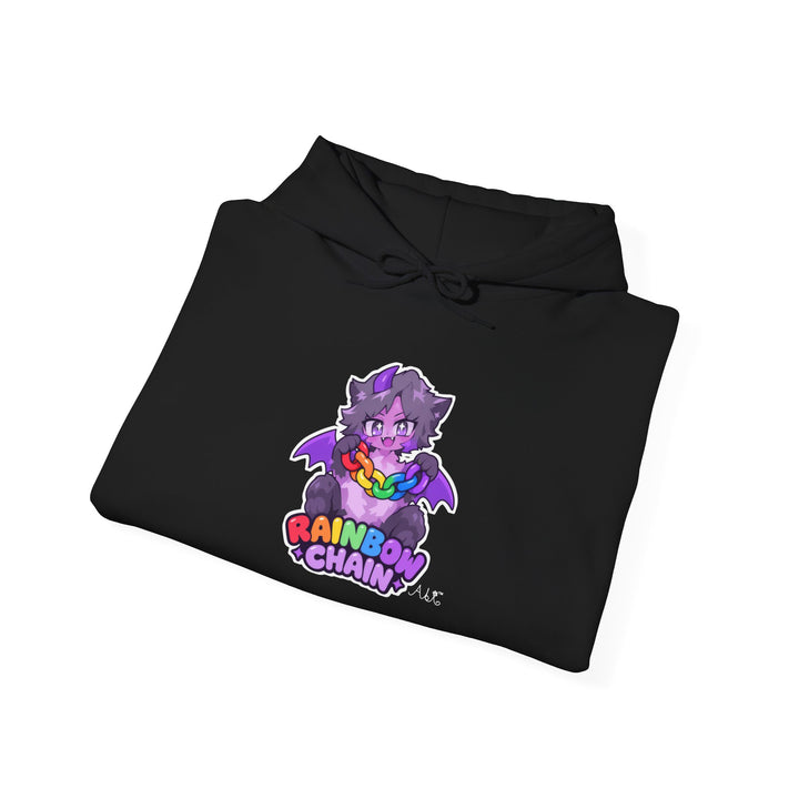 Rainbow Chain Mascot Hoodie – Cute Demon Cat Anime Hoodie