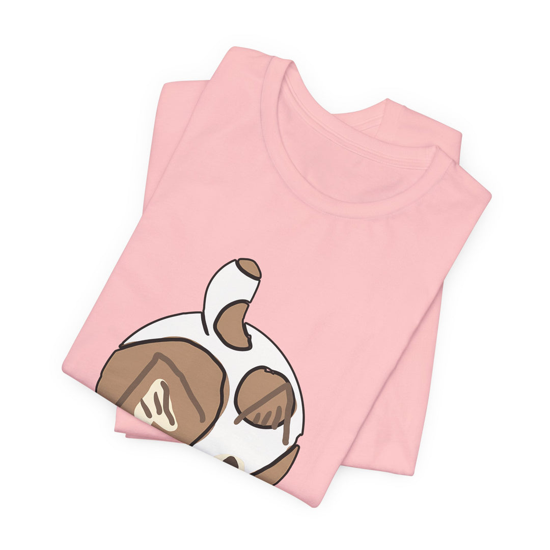 Cream Chibi Cat T-Shirt – Runde Kawaii-Katze