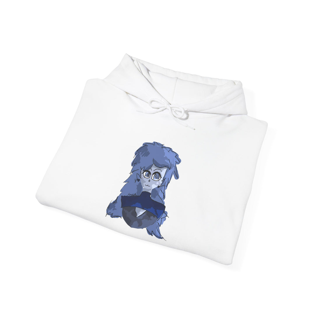 Blue Haze Girl Hoodie – Handgemaltes Anime-Porträt