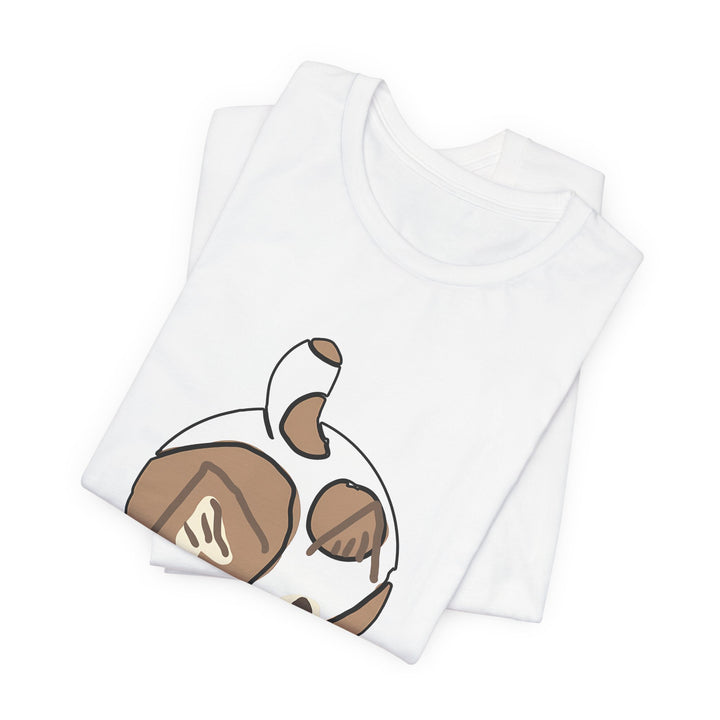 Cream Chibi Cat T-Shirt – Runde Kawaii-Katze