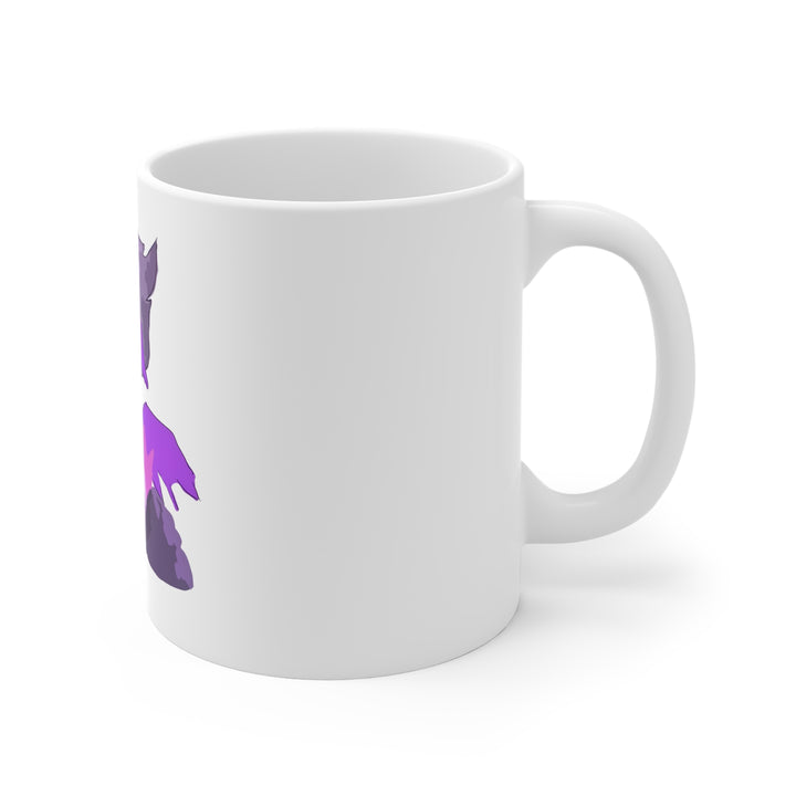 Purple Demon Cat Tasse – Süßes Gothic-Anime-Motiv mit Fledermaus-Kätzchen, Kaffeebecher 0,33 l
