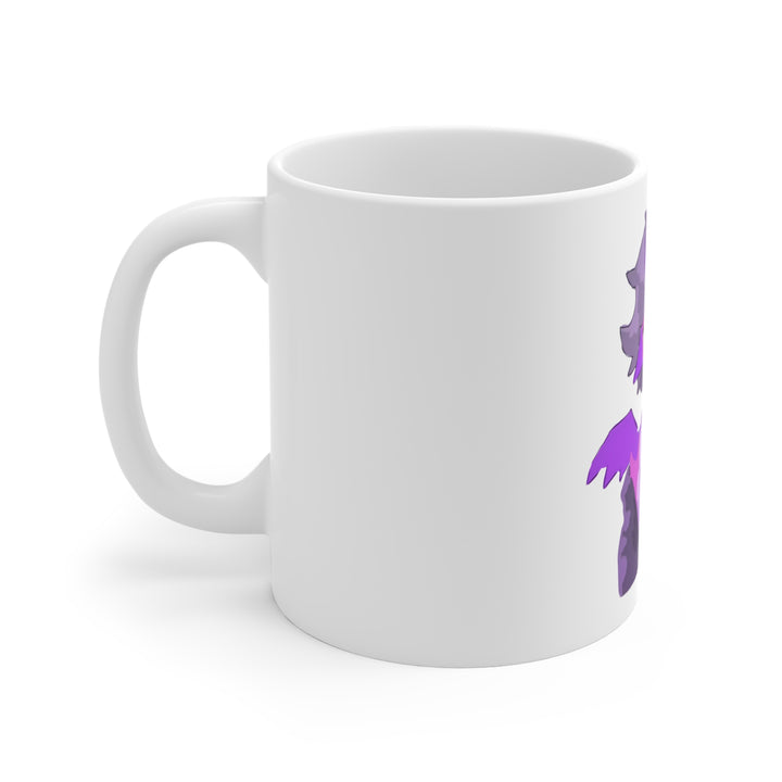 Purple Demon Cat Tasse – Süßes Gothic-Anime-Motiv mit Fledermaus-Kätzchen, Kaffeebecher 0,33 l