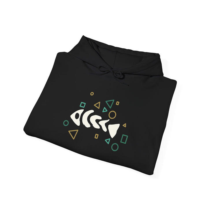 Fish Bone Hoodie – Geometrisches Fischskelett