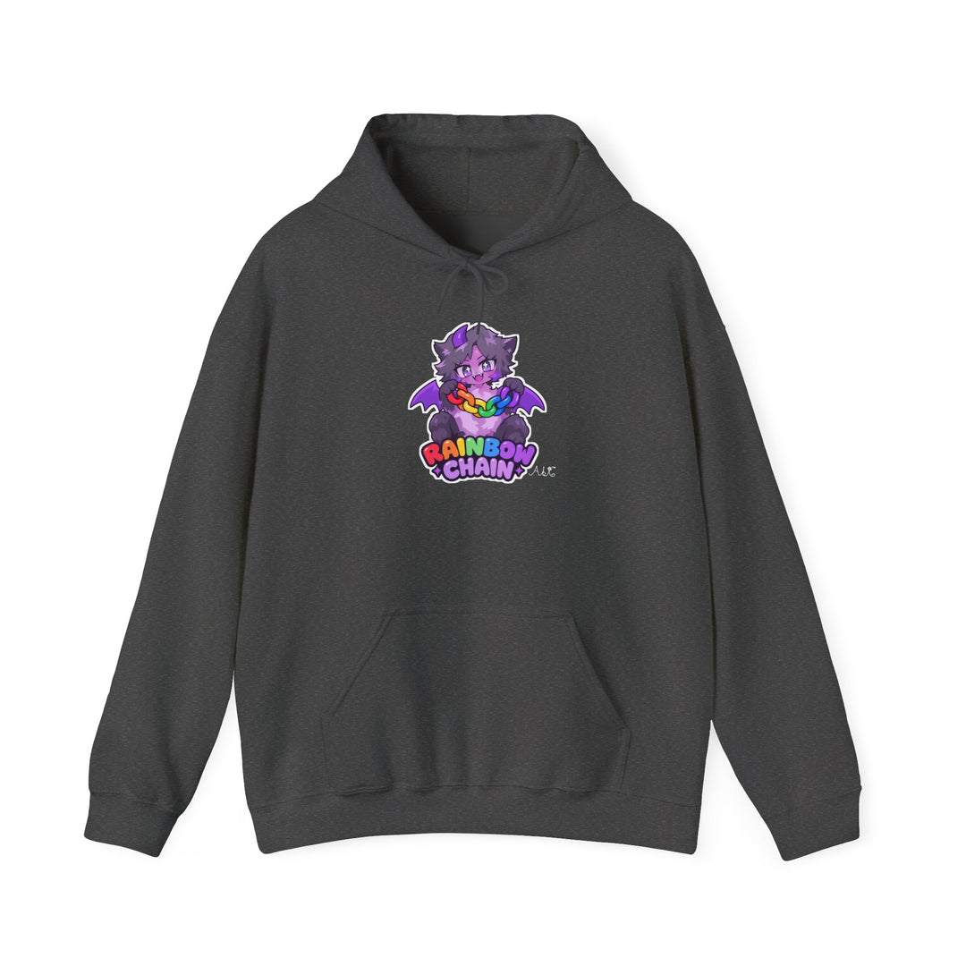 Rainbow Chain Mascot Hoodie – Cute Demon Cat Anime Hoodie