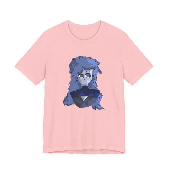 Blue Haze Girl T-Shirt – Handgemaltes Anime-Porträt