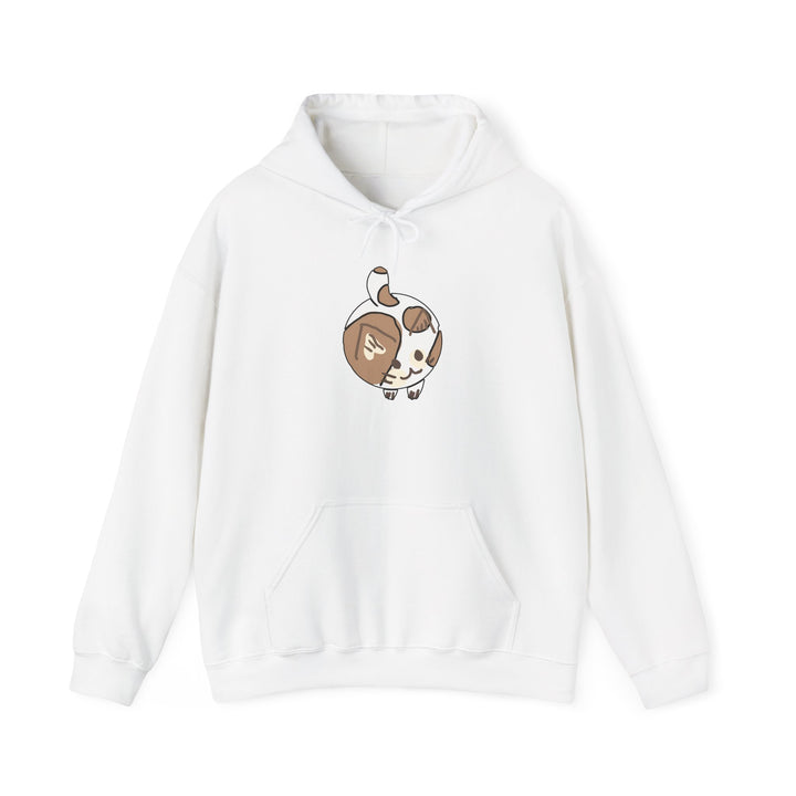 Cream Chibi Cat Hoodie – Runde Kawaii-Katze