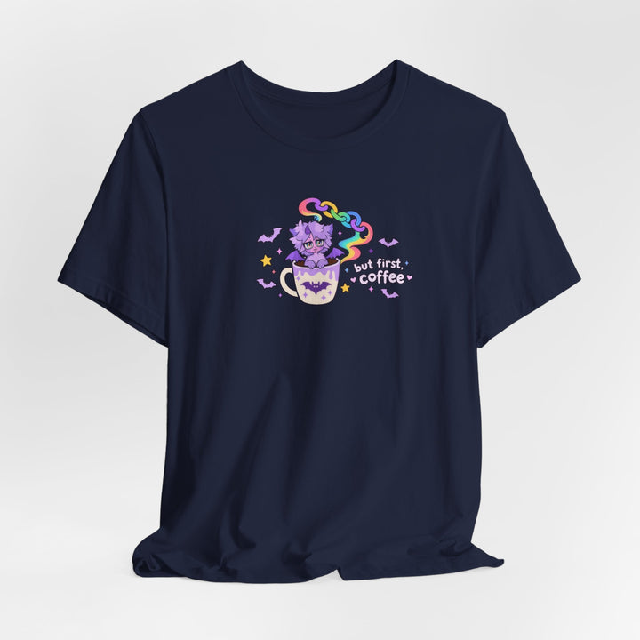 But First, Coffee T-Shirt – Dämonen-Kätzchen in der Kaffeetasse