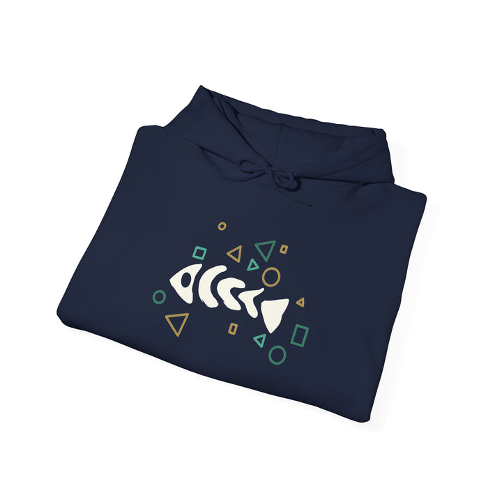 Fish Bone Hoodie – Geometrisches Fischskelett