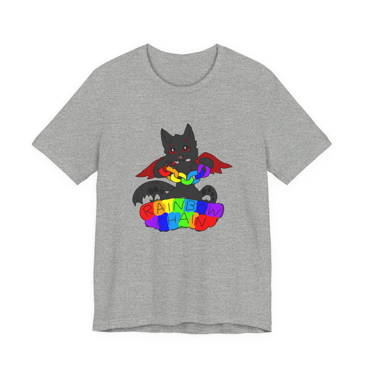 Chi Rainbow Chain Tee – Black Demon Cat Mascot T-Shirt