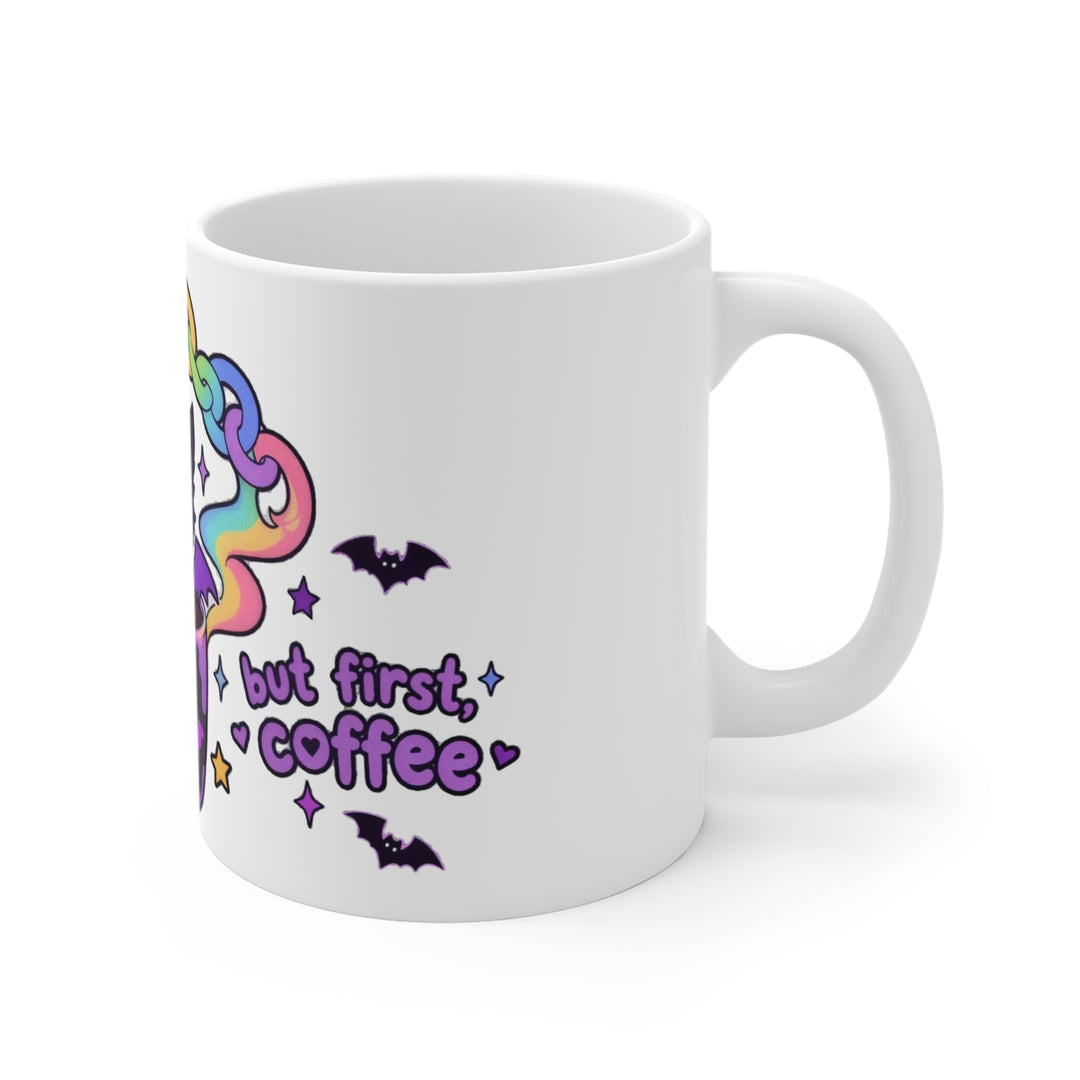 But First, Coffee Tasse – Dämonen-Kätzchen Kaffeebecher 0,33 l
