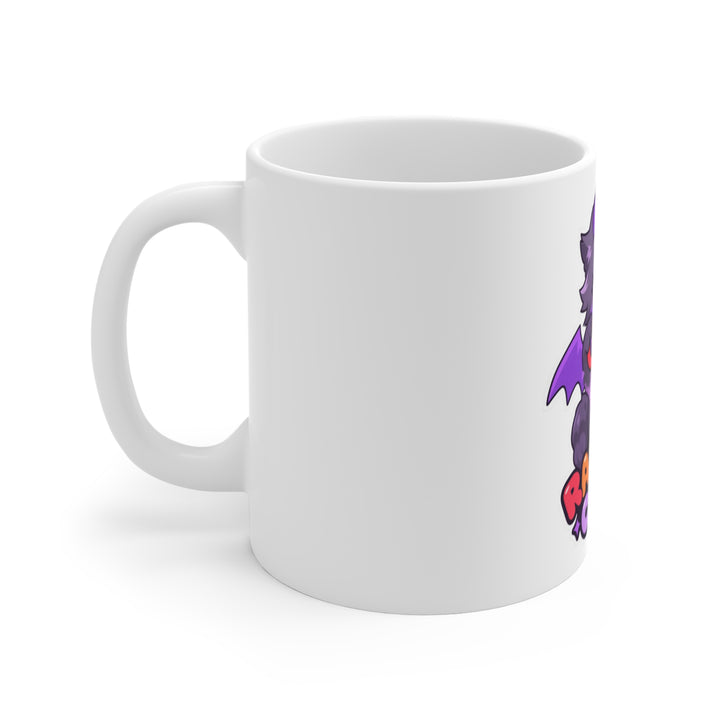 Rainbow Chain Mascot Mug – Cute Demon Cat Coffee Mug 11oz