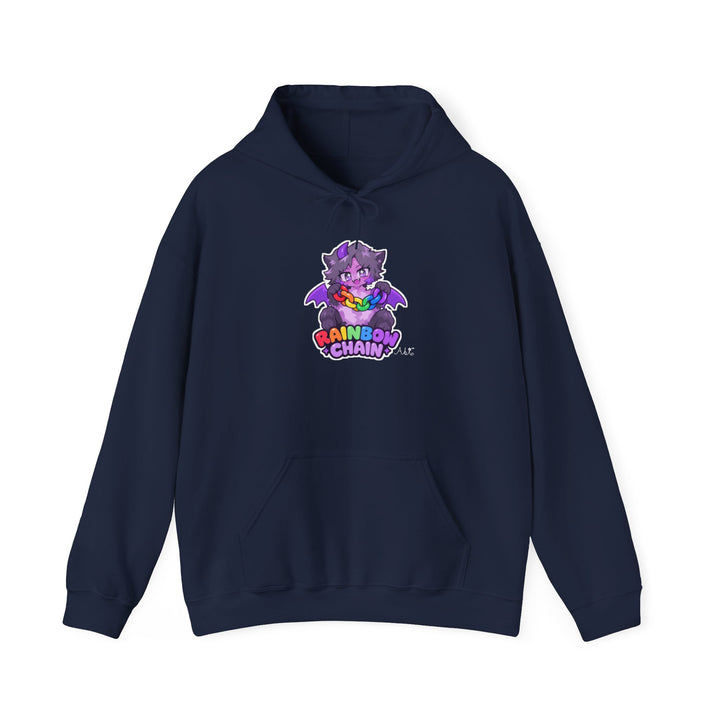 Rainbow Chain Mascot Hoodie – Cute Demon Cat Anime Hoodie