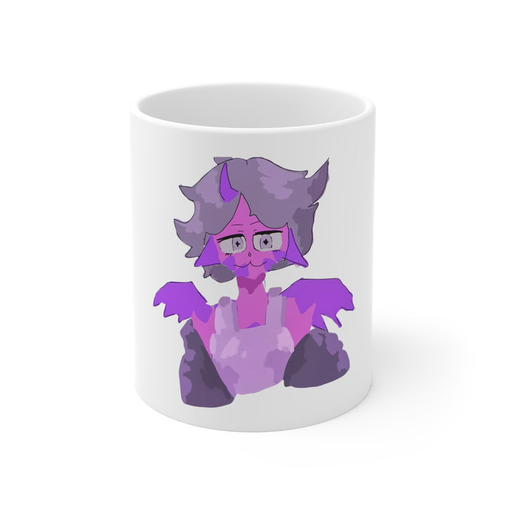 Purple Demon Cat Tasse – Süßes Gothic-Anime-Motiv mit Fledermaus-Kätzchen, Kaffeebecher 0,33 l
