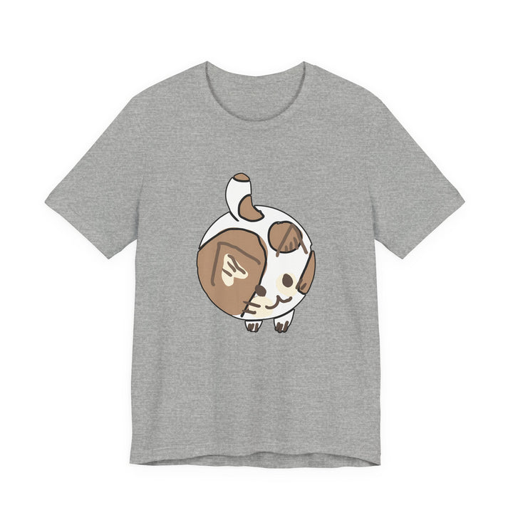 Cream Chibi Cat T-Shirt – Runde Kawaii-Katze