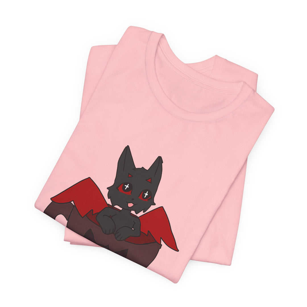 Chi in a Mug T-Shirt – Süßes Fledermaus-Kätzchen in der Kakaotasse