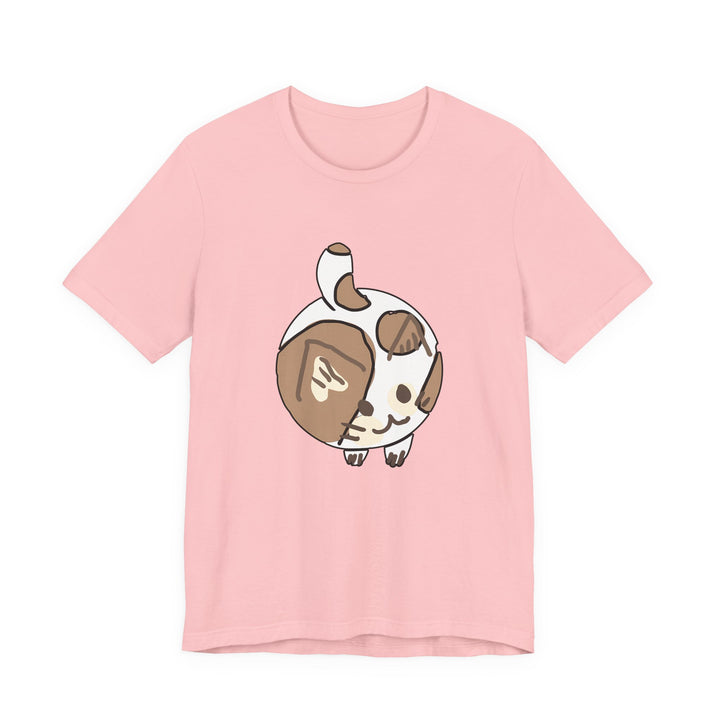 Cream Chibi Cat T-Shirt – Runde Kawaii-Katze