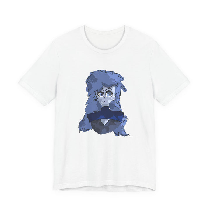 Blue Haze Girl T-Shirt – Handgemaltes Anime-Porträt