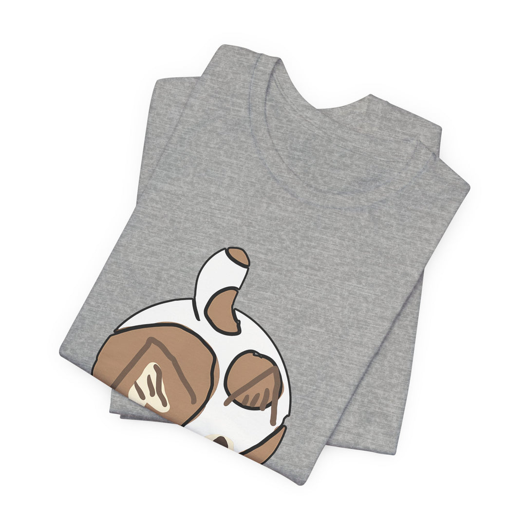 Cream Chibi Cat T-Shirt – Runde Kawaii-Katze