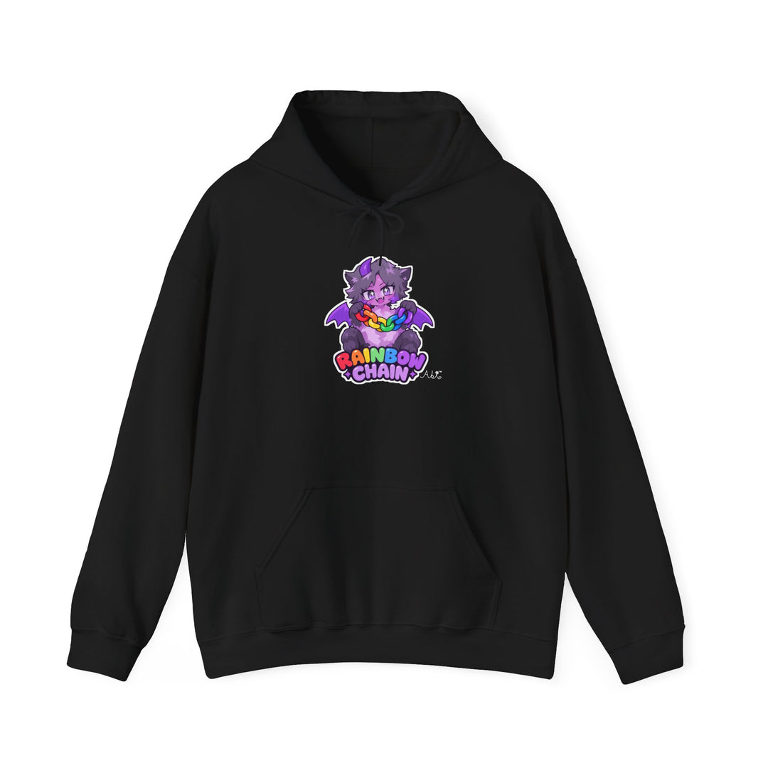 Rainbow Chain Mascot Hoodie – Cute Demon Cat Anime Hoodie
