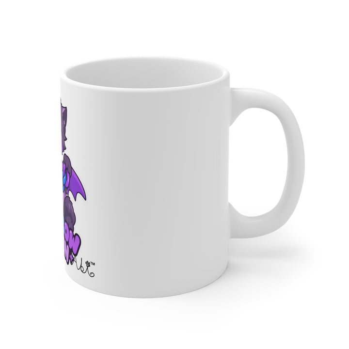 Rainbow Chain Mascot Mug – Cute Demon Cat Coffee Mug 11oz