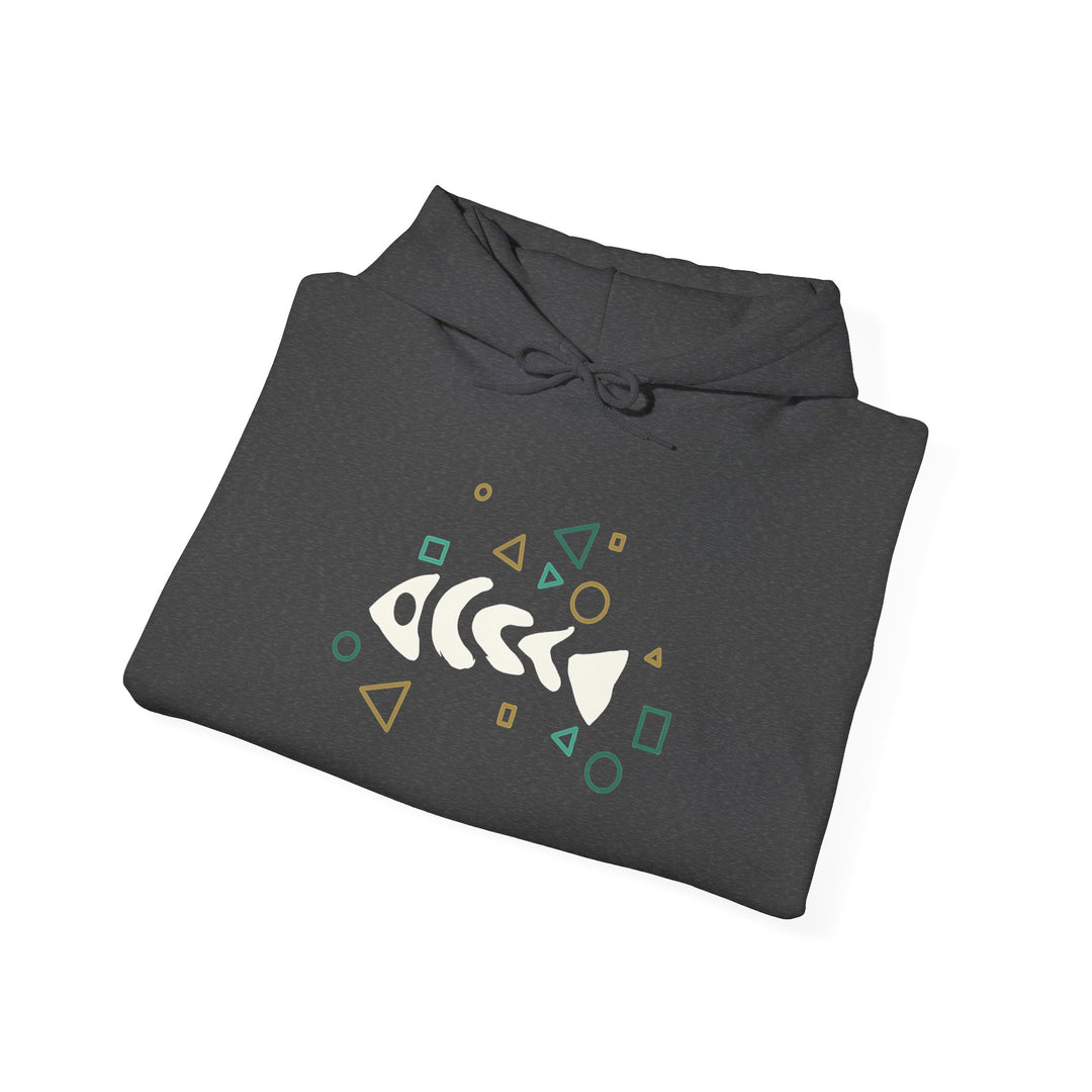 Fish Bone Hoodie – Geometrisches Fischskelett