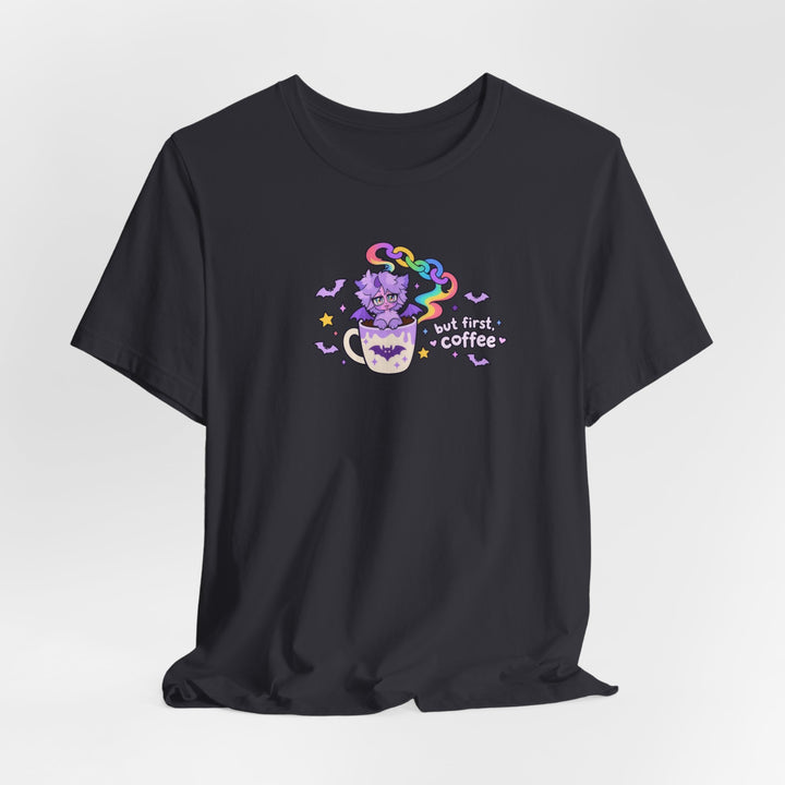 But First, Coffee T-Shirt – Dämonen-Kätzchen in der Kaffeetasse