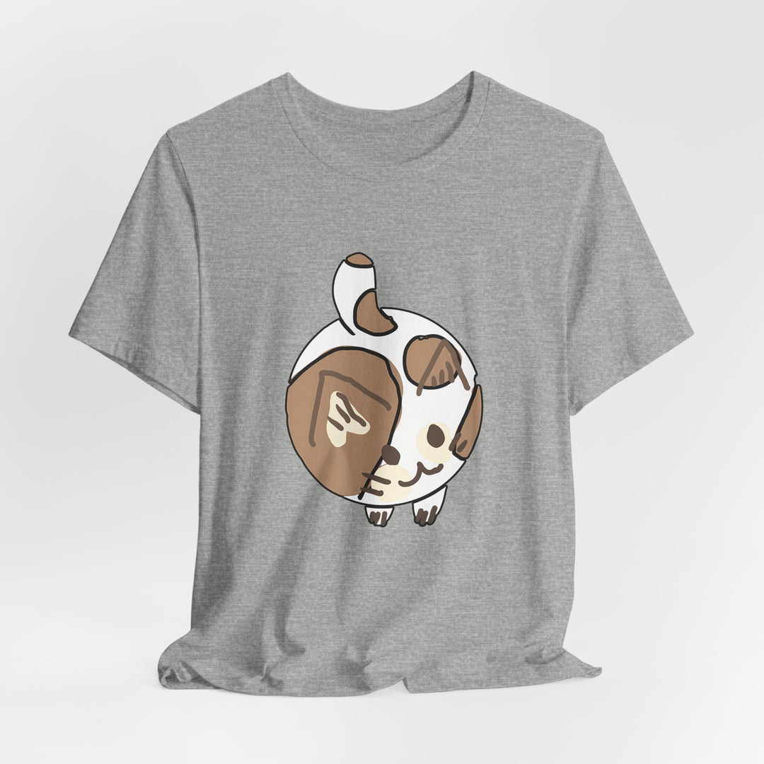 Cream Chibi Cat T-Shirt – Runde Kawaii-Katze
