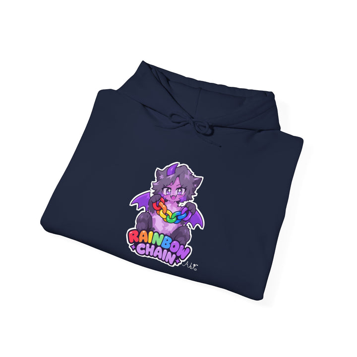 Rainbow Chain Mascot Hoodie – Cute Demon Cat Anime Hoodie